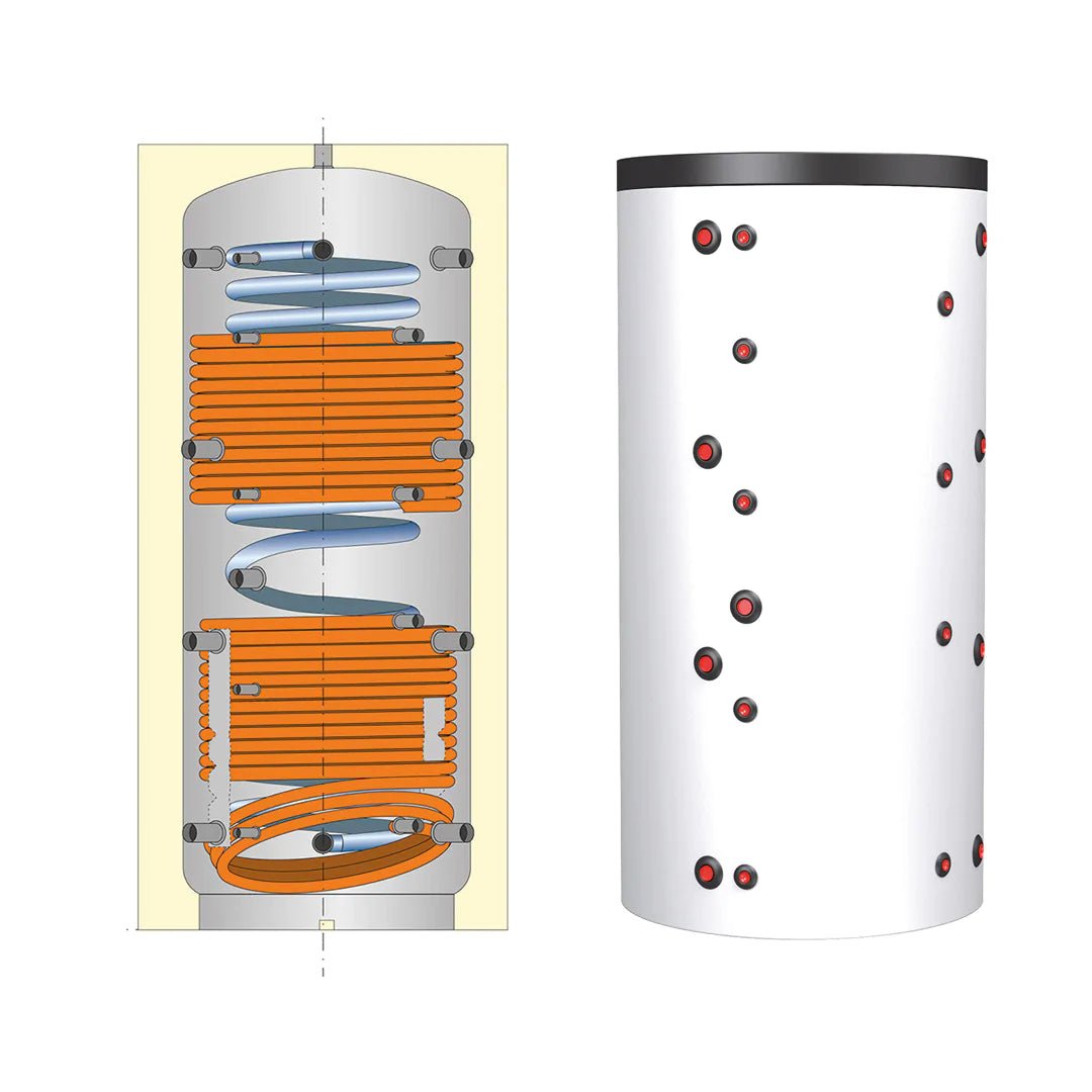 Ballon combiné 800 L – 2 échangeurs acier avec production ECS instantanée - BSE0800HE