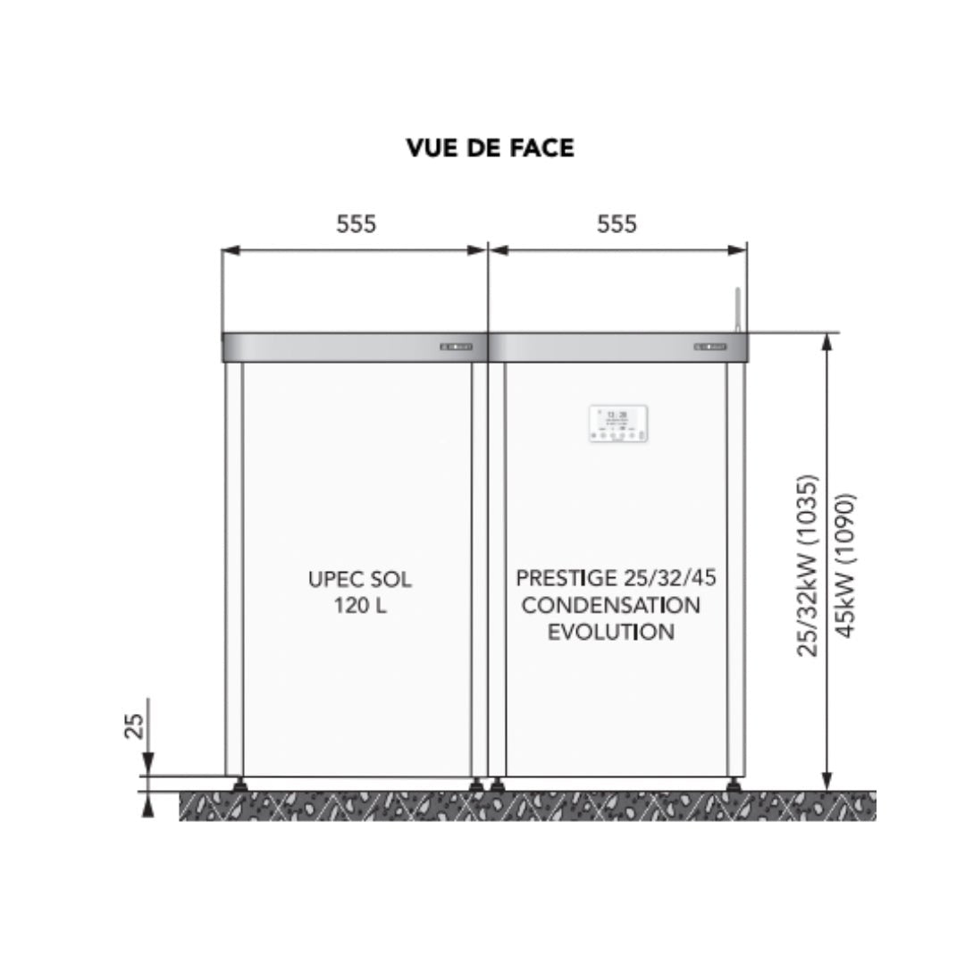 Ballon ECS UPEC 120L 25kW installation sol horizontal - Chaudière #F3AA41066