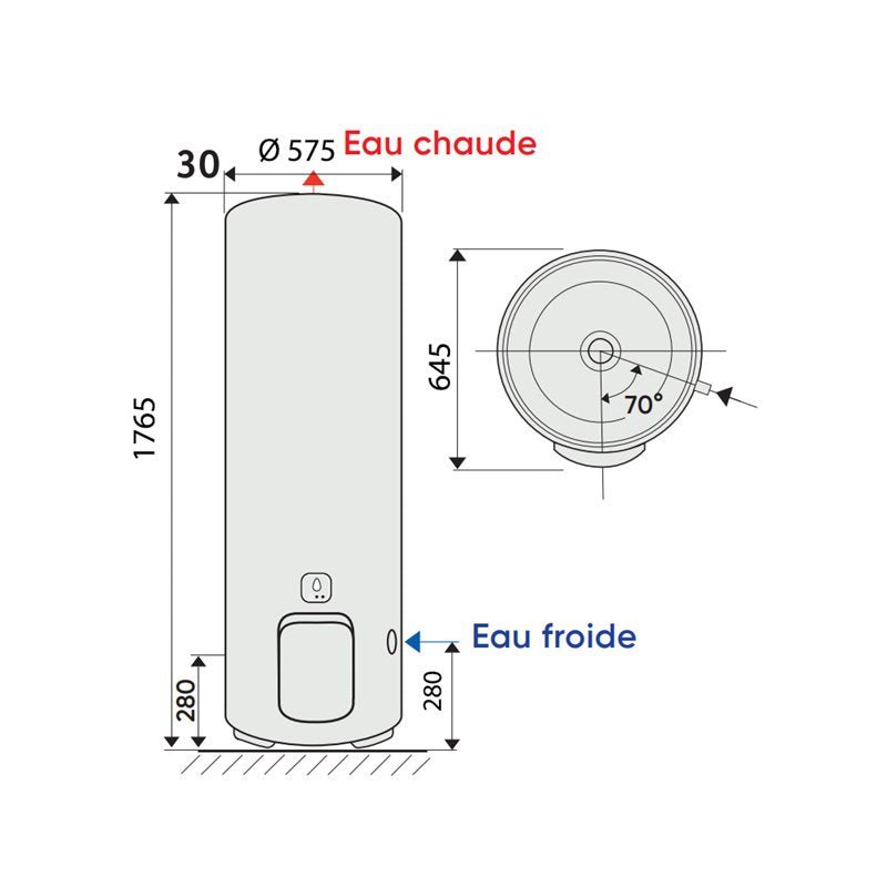 Chauffe-eau électrique Aquéo Sur socle 300L