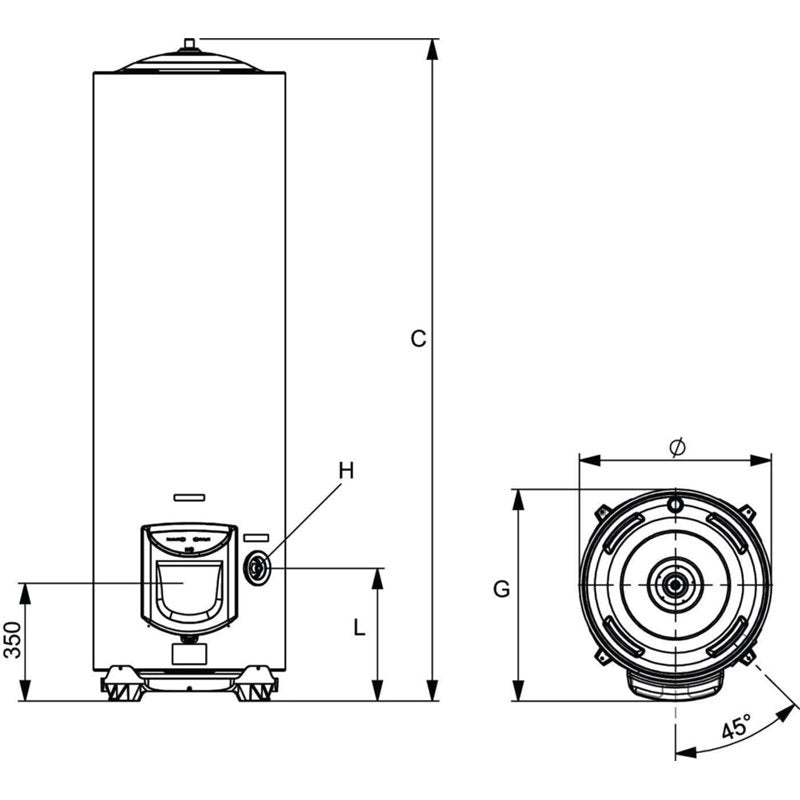 Chauffe-eau Initio 3000325 100 Litres Ø560 mm