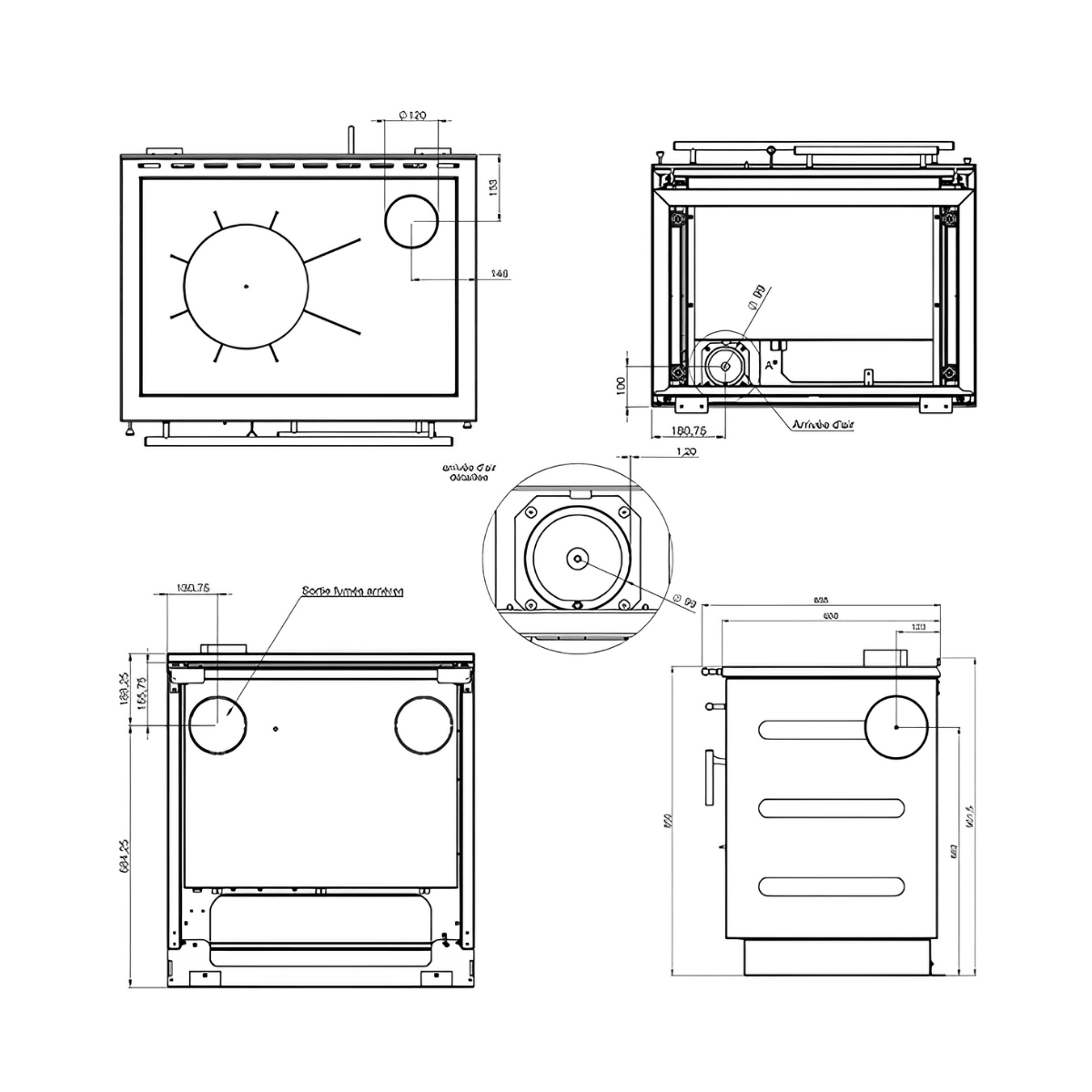 Cuisinière à bois Morvan Cook'R 80 5,2 kW Anthracite - 526341
