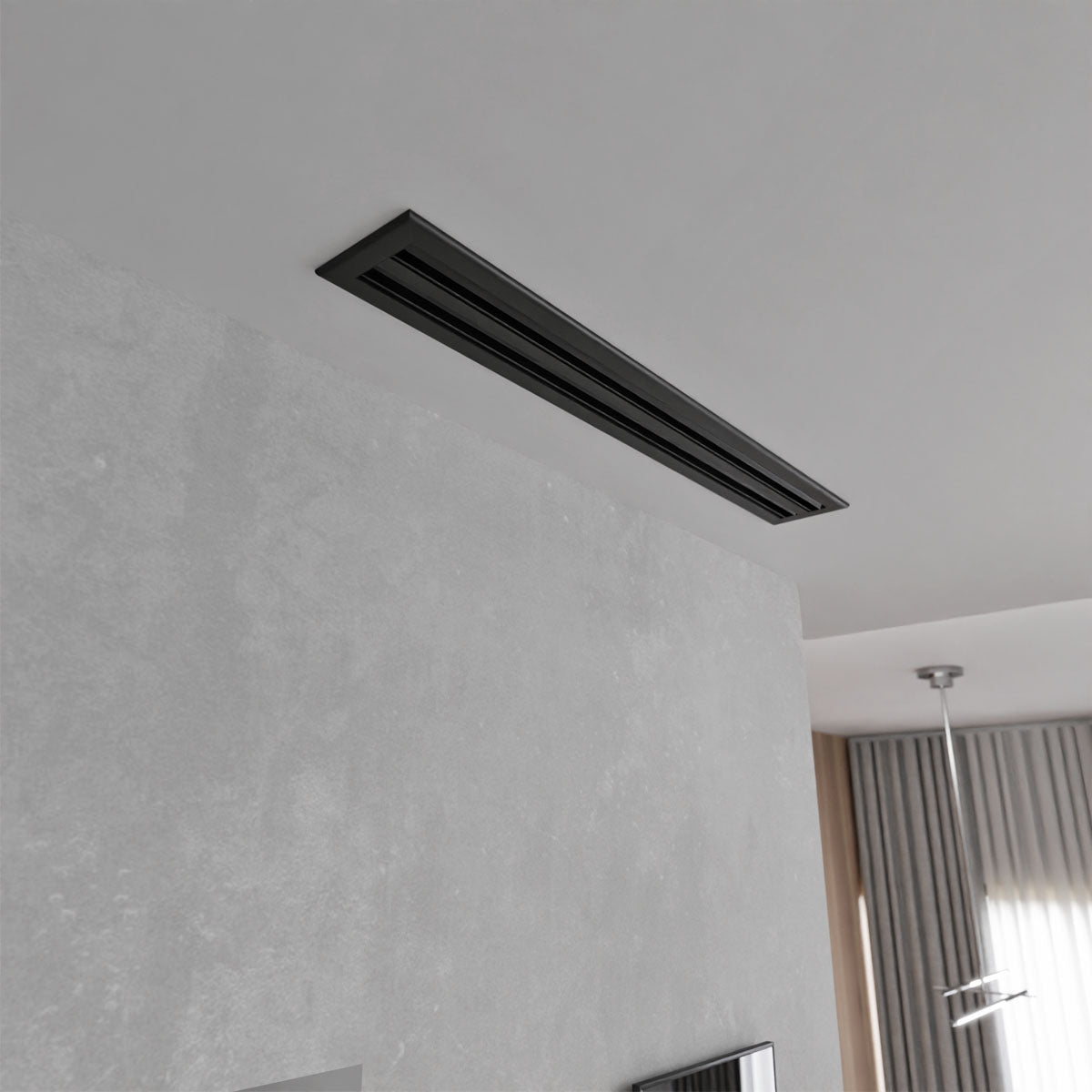 Diffuseur 2 fentes noir de 600 x 100 mm
