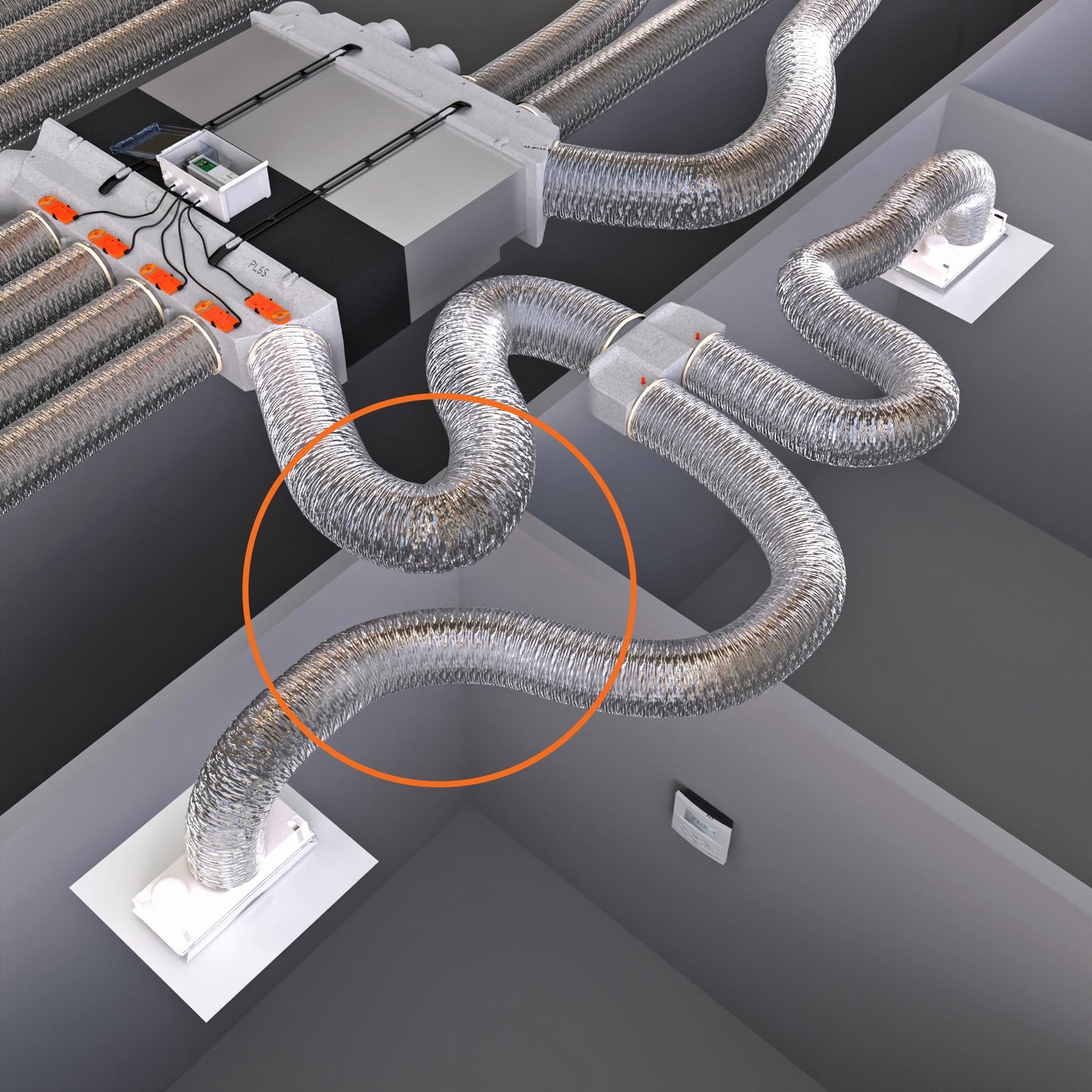 Gaine isolée laine de verre M0/M1 diamètre 200 mm - Gaine isolée #GAI/LV200