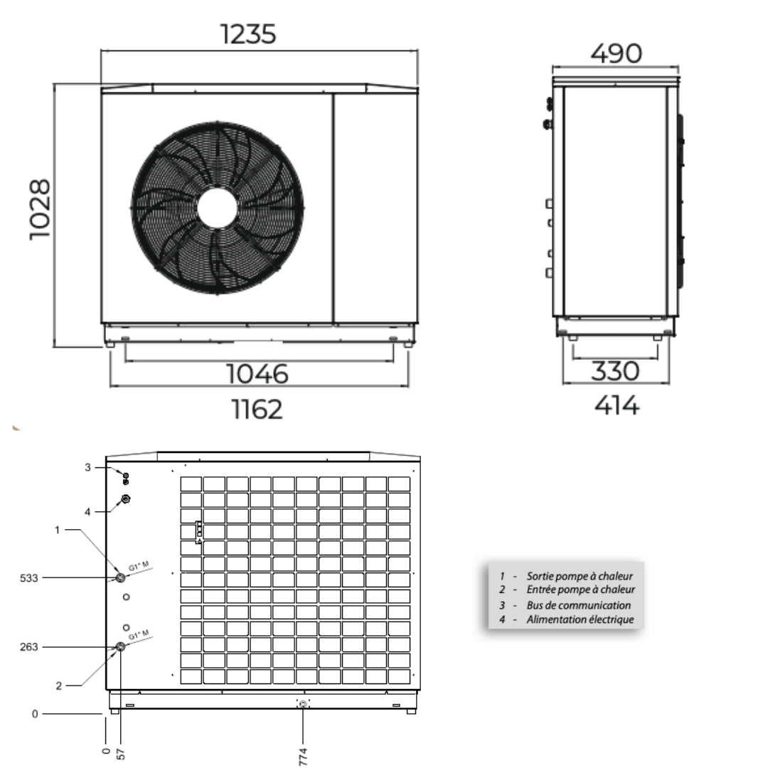 HTi70 Premium + 11kW - Pompe à chaleur - Bi - bloc #155066