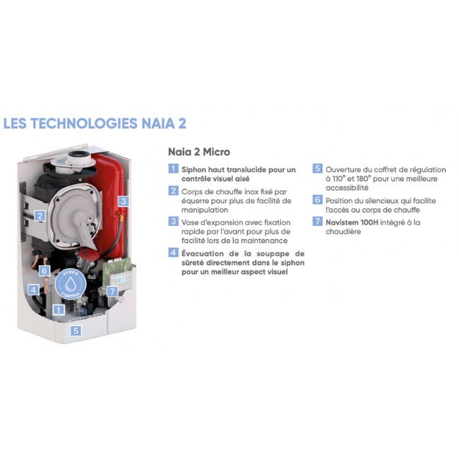Naia 2 micro 25 G20/G25 - Chaudière murale gaz naturel - Atlantic #21279