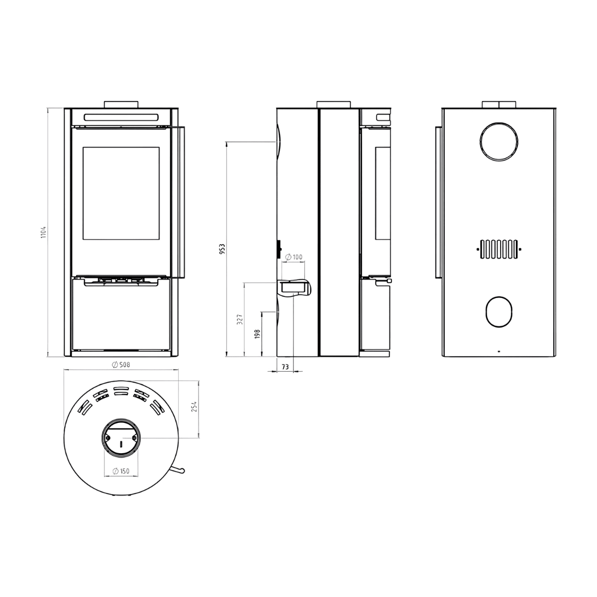 Poêle à bois Morvan Fusion 7 kW Acier noir - 526204