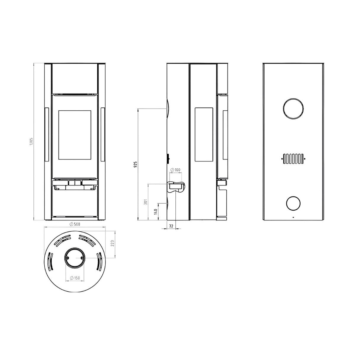 Poêle à bois Morvan Vision'R 6 kW Acier noir - 526226