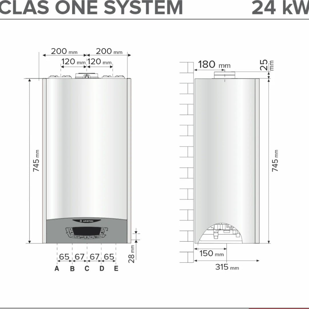 Chaudière murale à condensation CLAS ONE SYSTEM 25kW - Ariston #3301608