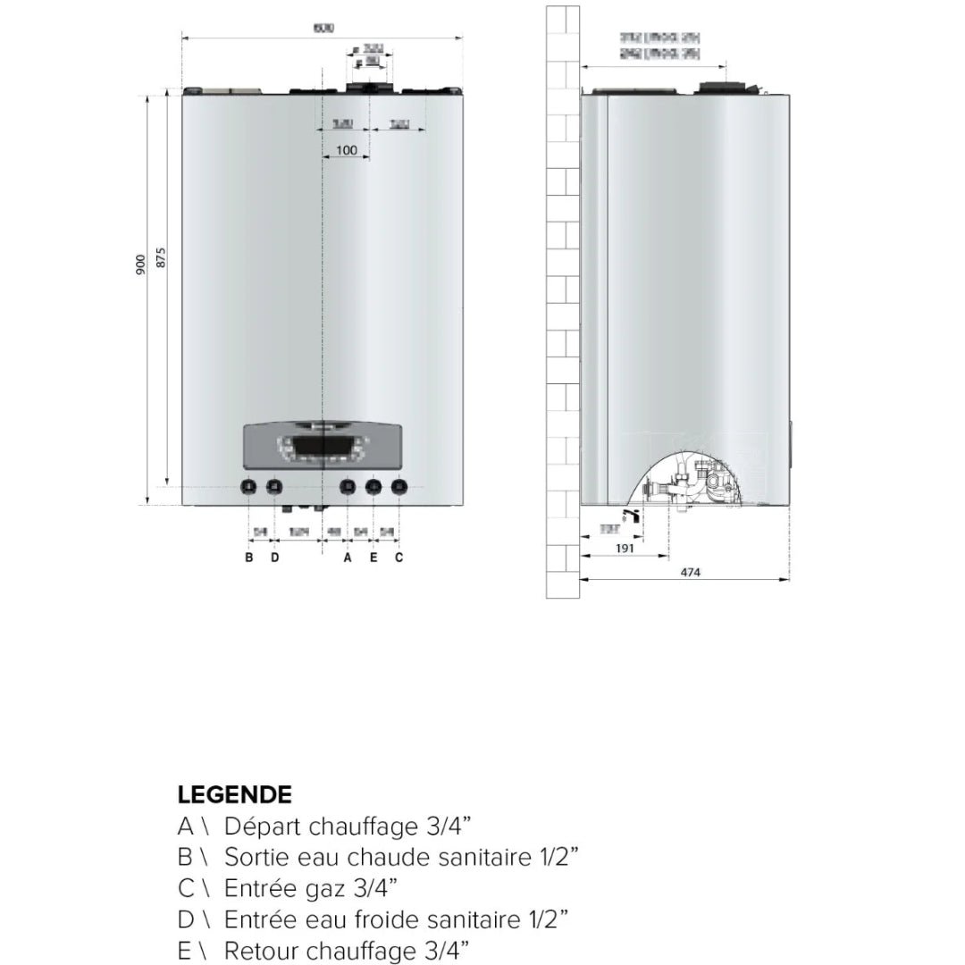 Chaudière à condensation CLAS B ONE MAX 25 kW - Ariston #3301613