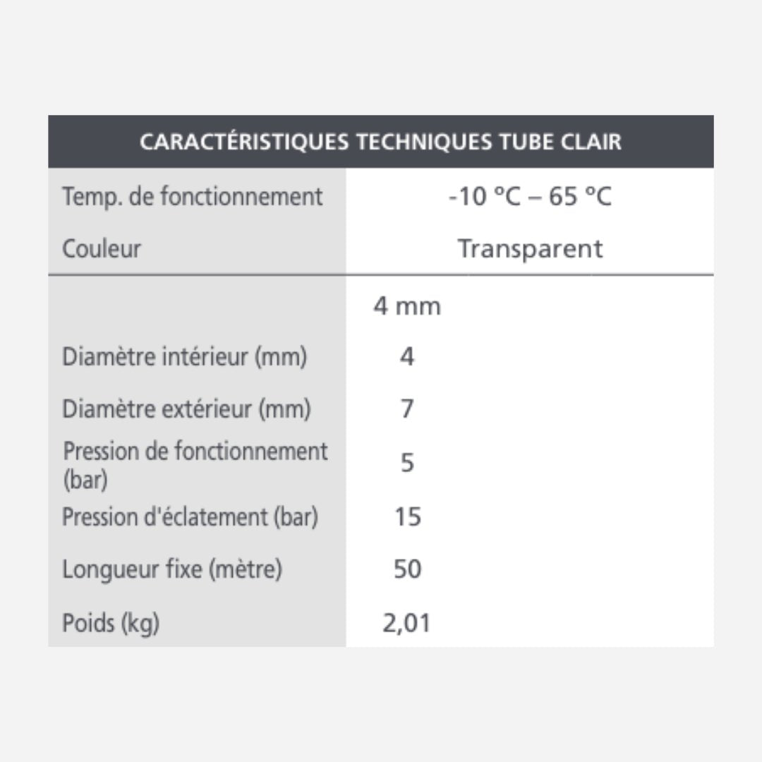 Tube d'évacuation de condensats 4x7 mm (50m) - Condensats #AX5210