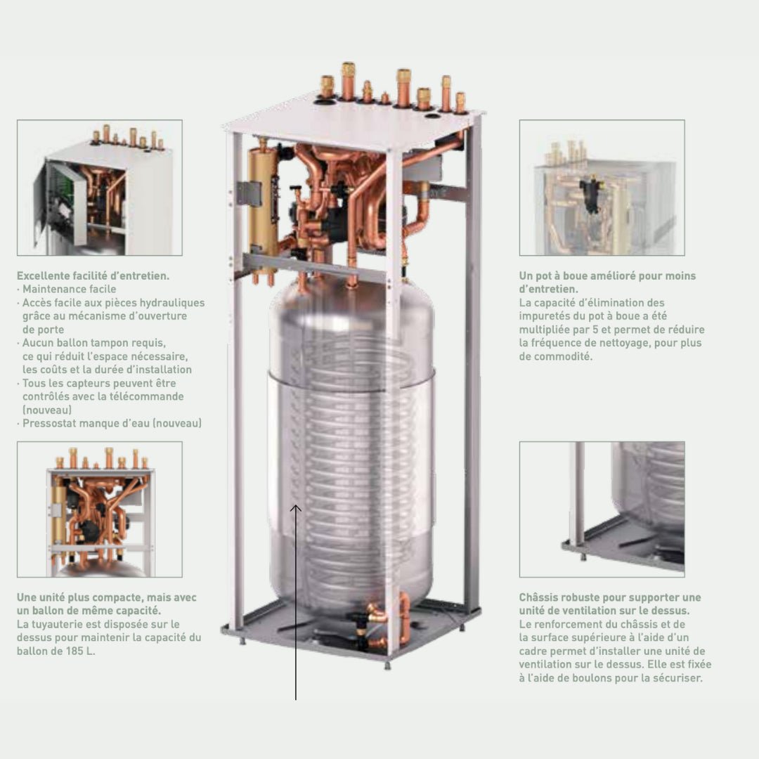 Aquarea Hydraulic All in One R290 - 9 kW avec ECS intégrée Génération L monophasé - Panasonic #WH - WDG09LE5 + WH - ADC0509L3E5