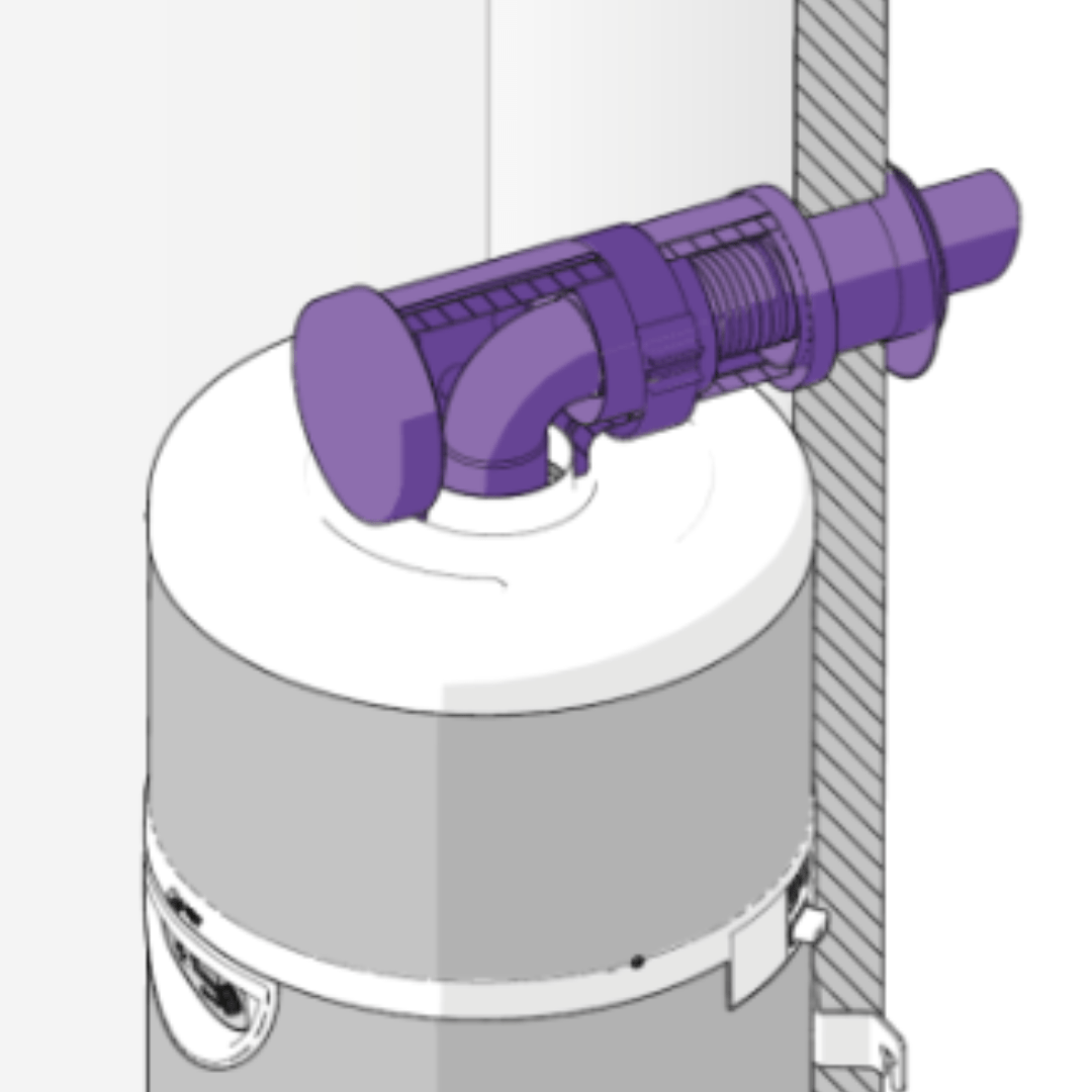 Raccordement aéraulique - ventouse isolée arrière/vertical Ø 80/125 -