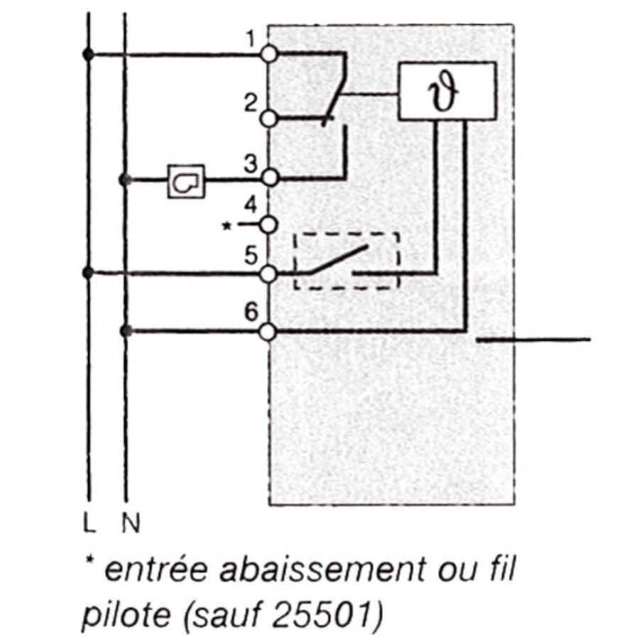 Thermostat simple électronique HAGER 25513 - Thermostat filaire #625513