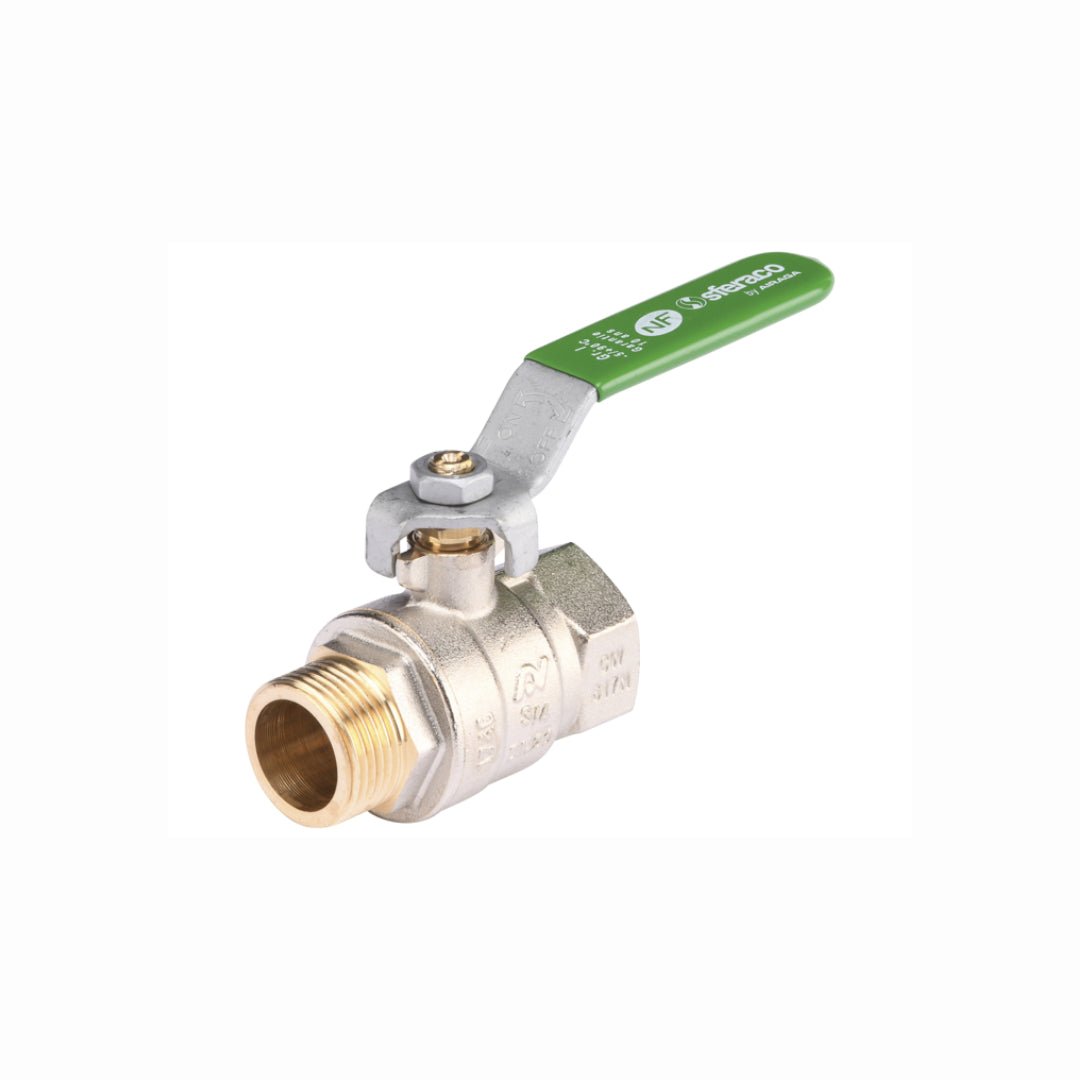 Vanne à sphère laiton poignée verte - 5 à 90°C - Raccord, vanne, filtre #528006