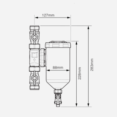 dimensions de Filtre Eliminator Vortex 500 1"