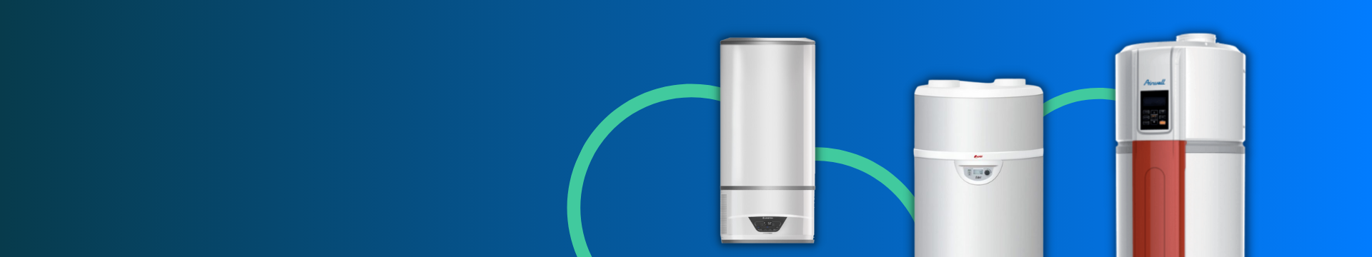 chauffe eau electrique 100L sur fond bleu