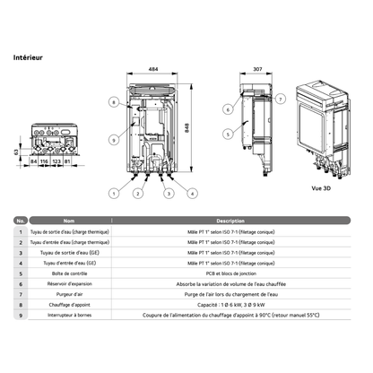 Pompe à chaleur air-eau LG Therma V 9 kW - Hydrosplit R290 - Chauffage seul - Monophasé