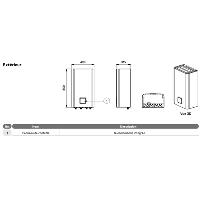 Pompe à chaleur air-eau LG Therma V 9 kW - Hydrosplit R290 - Chauffage seul - Monophasé