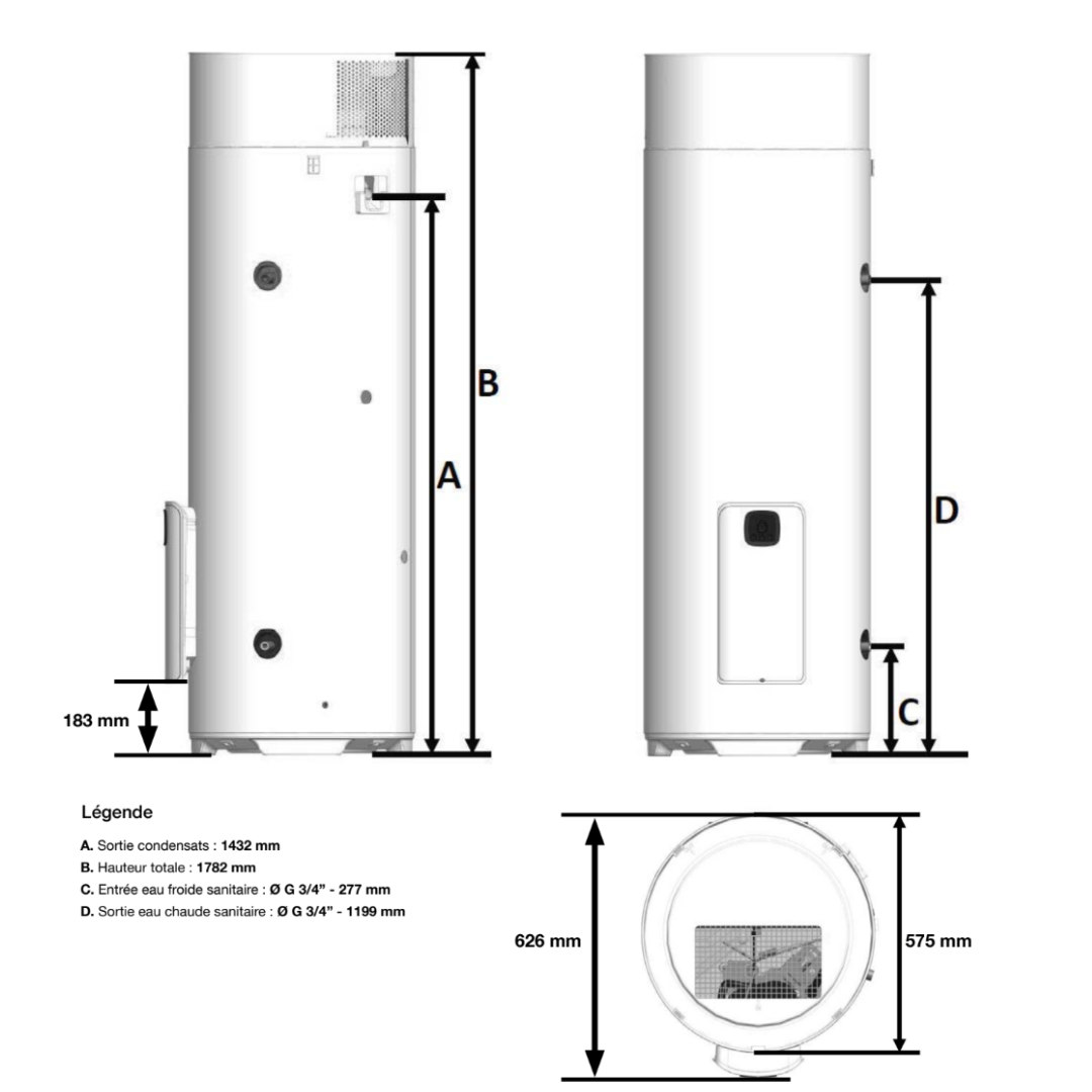 Chauffe-eau thermodynamique ELENSIO ESSENTIEL – 250 L
