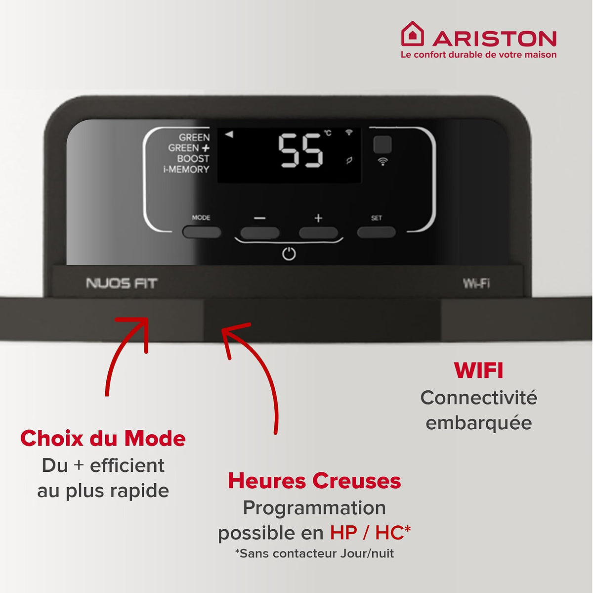 Chauffe-eau thermodynamique au sol Ariston Nuos Fit S2 Wi-Fi 250 L FS