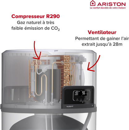 Chauffe-eau thermodynamique au sol Ariston Nuos Fit S2 Wi-Fi 250 L FS
