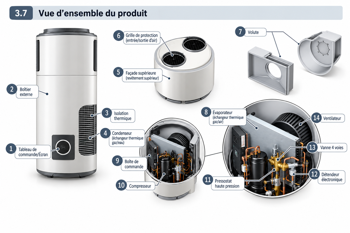 Chauffe-eau thermodynamique mural Bosch Compress 5001 DW W 100 L