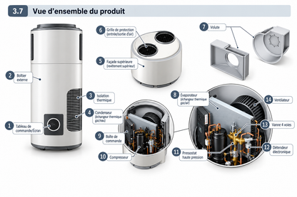 Chauffe-eau thermodynamique mural Bosch Compress 5001 DW W 100 L