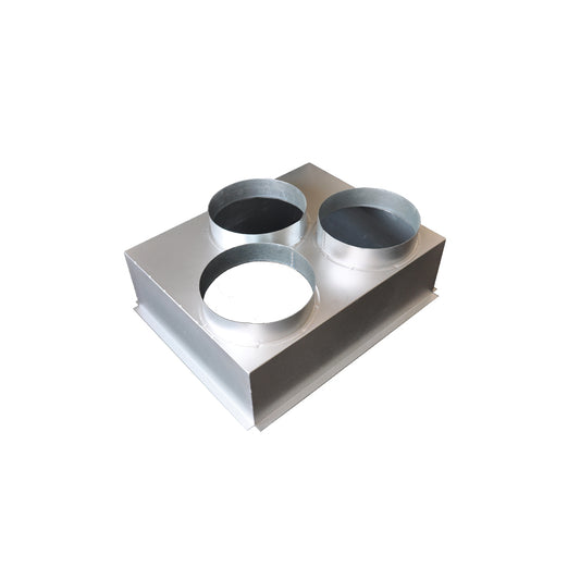Plénum grille reprise galvanisé 500x400 mm avec 3 piquages arrières