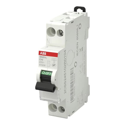 Disjoncteur modulaire 1p+n 16a courbe c abb 4,5 ka
