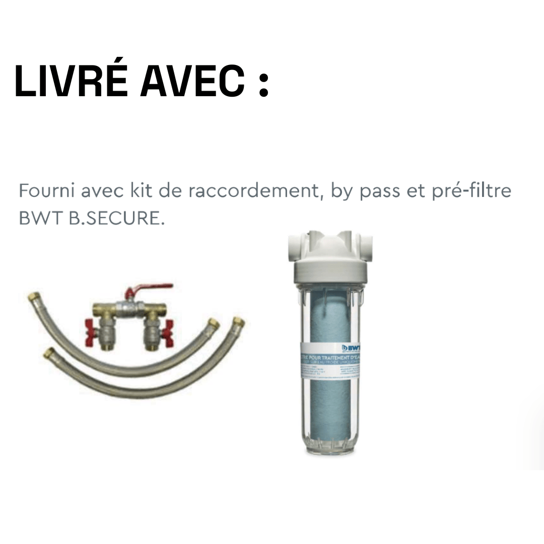 Adoucisseur waterside 21 volumétrique avec kit de raccordement - 125300399