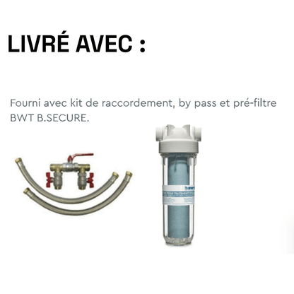 Adoucisseur waterside 21 volumétrique avec kit de raccordement - 125300399