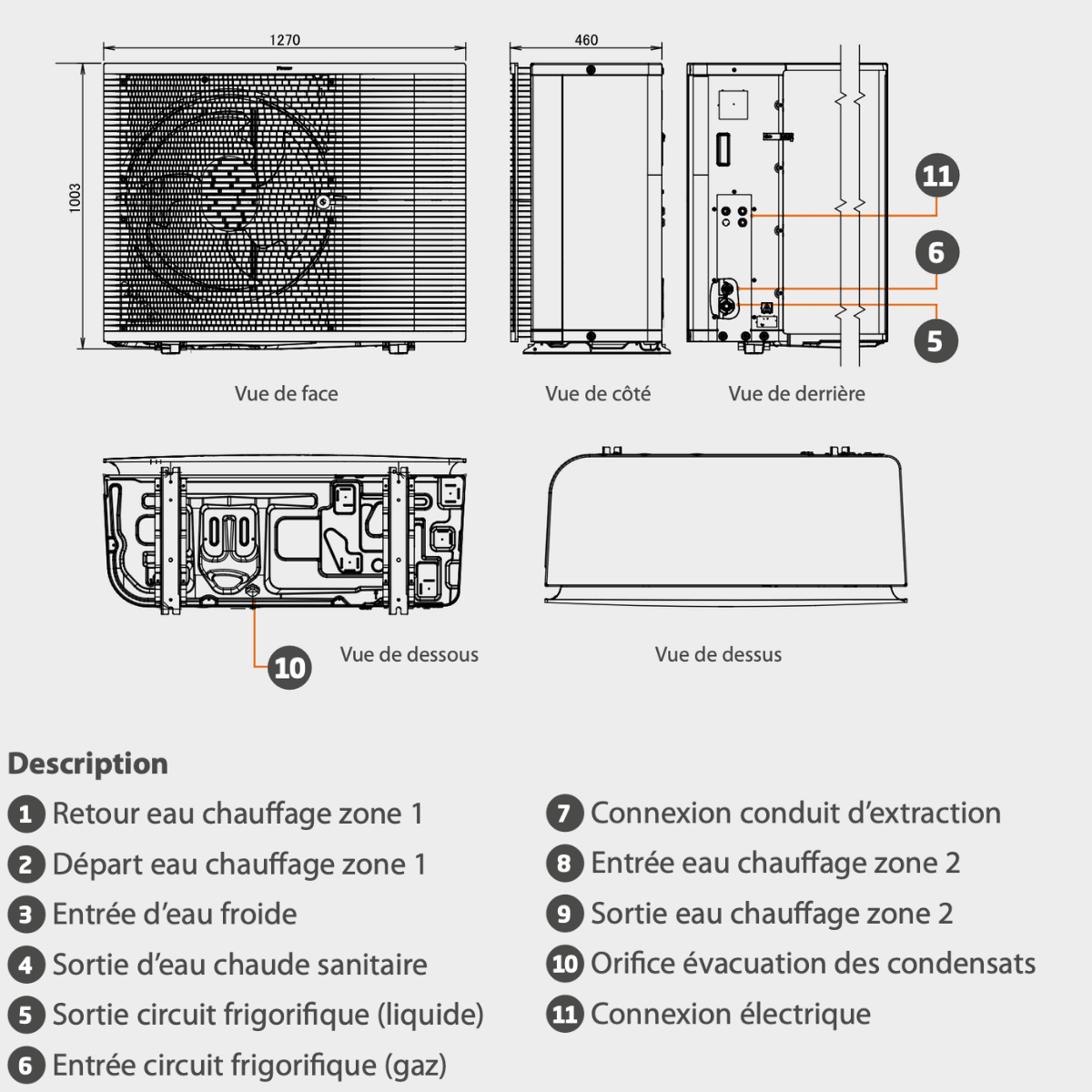 Altherma 3 R MT F - Taille 12 Triphasé - 2 zones - ECS 230 L - ERRA12EW1 + ELVZ12S23E9W