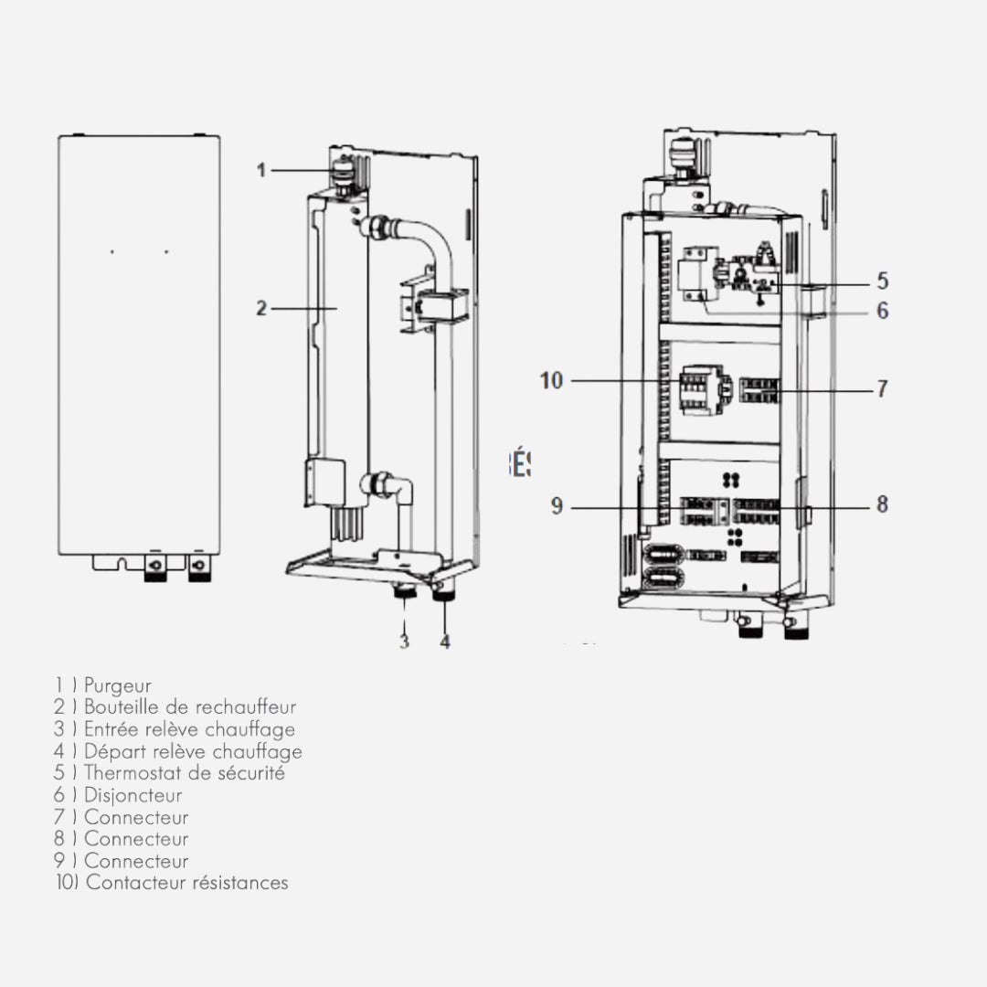Appoint électrique 4,5 kW triphasé pour Eria M PLUS - Résistance électrique #7798765