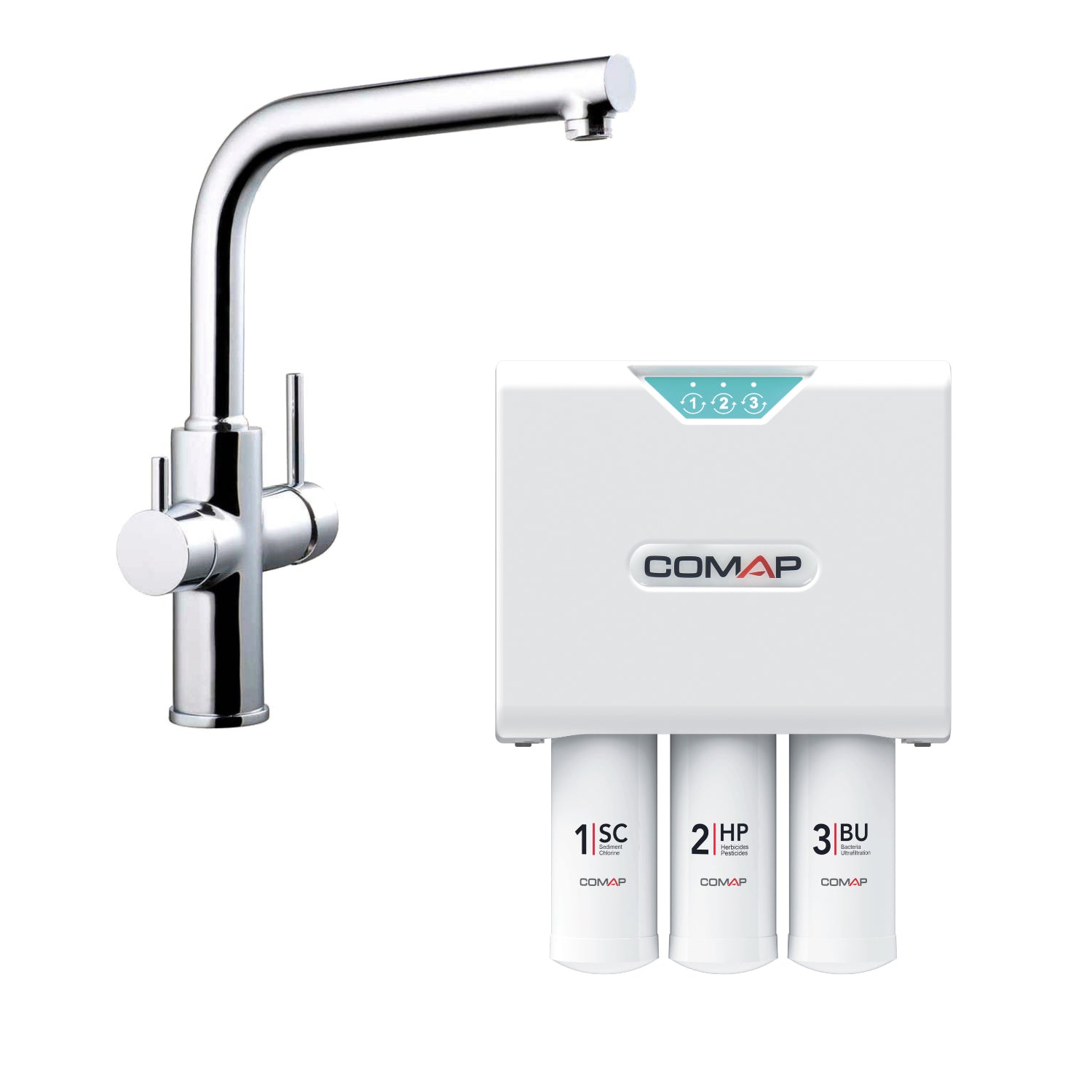 Aquatis : système de filtration d'eau de boisson compact et économique - Filtre sous évier #Q112017001