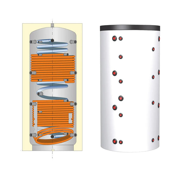 Ballon combiné 800 L – 2 échangeurs acier avec production ECS instantanée - BSE0800HE