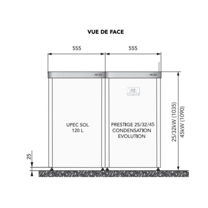 Ballon ECS UPEC 120L 25kW installation sol horizontal - Chaudière #F3AA41066