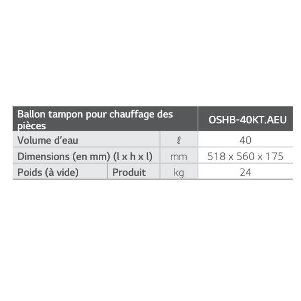 Ballon tampon pour chauffage des pièces 40 litres - #OSHB - 40KT.AEU