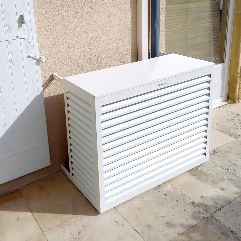 Cache climatiseur et pompe à chaleur Decoclim Alu taille M blanc RAL 9010 - DECOCLIM-23AM9010