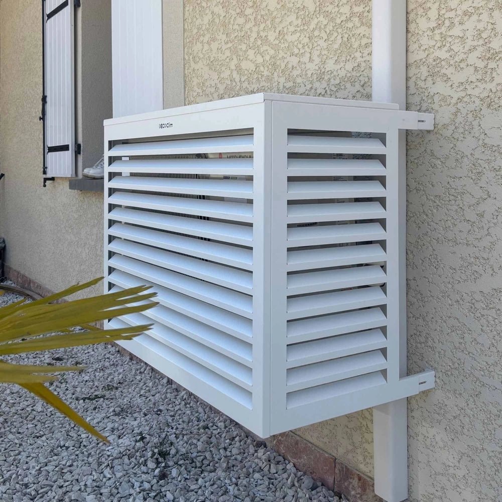 Cache climatiseur et pompe à chaleur Decoclim Alu taille M blanc RAL 9010 - DECOCLIM-23AM9010