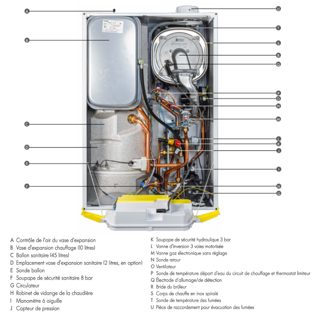 Chaudière MCR 2 35 BIC - chauffage et ballon d’eau chaude 45L