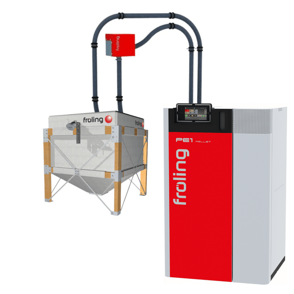 Chaudière à granulés PE1 Pellet 15 kW avec silo textile - 