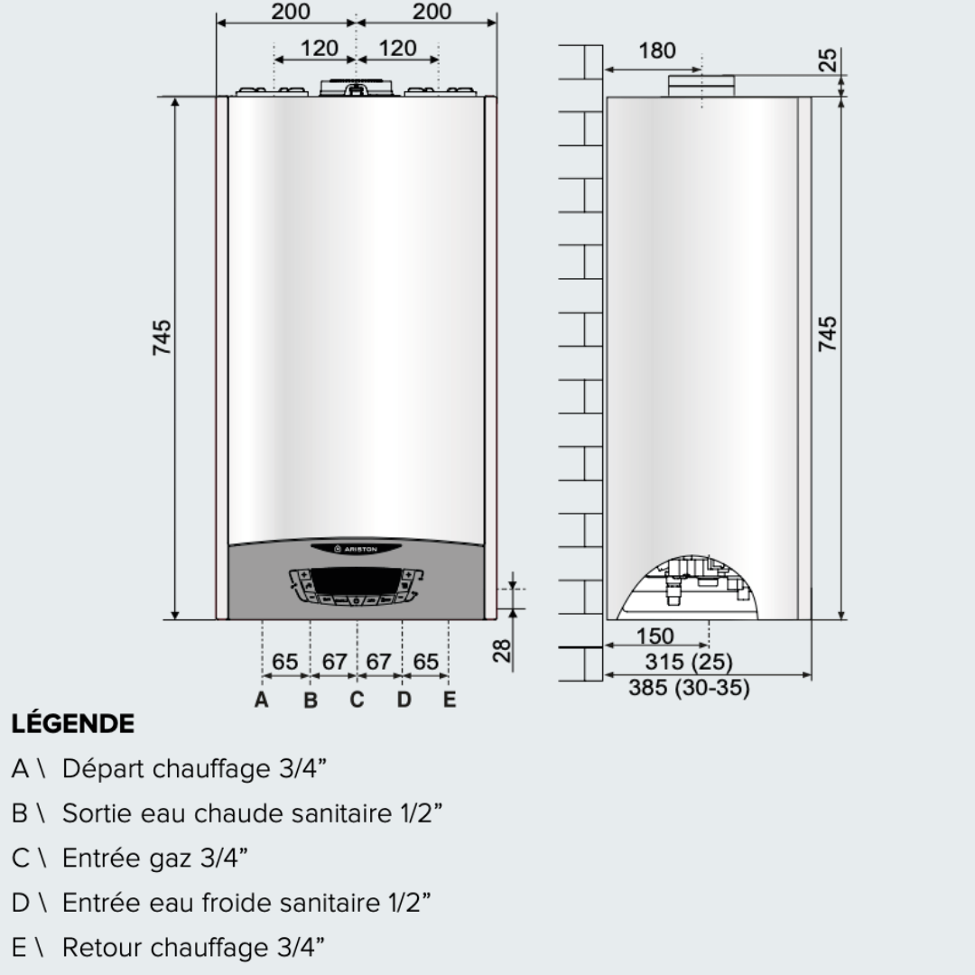 Chaudière murale gaz CLAS ONE 35kW à condensation - 3301606