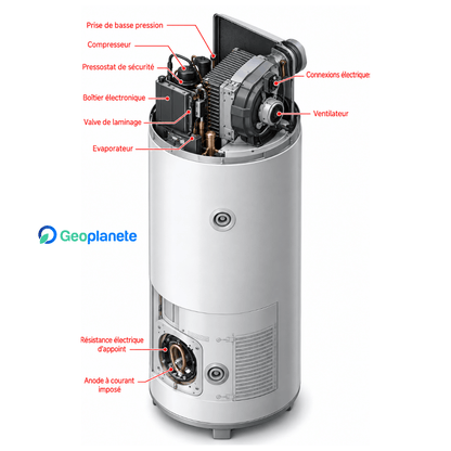 Chauffe-eau thermodynamique au sol Ariston Nuos Fit S2 Wi-Fi 200 L FS - 4057014