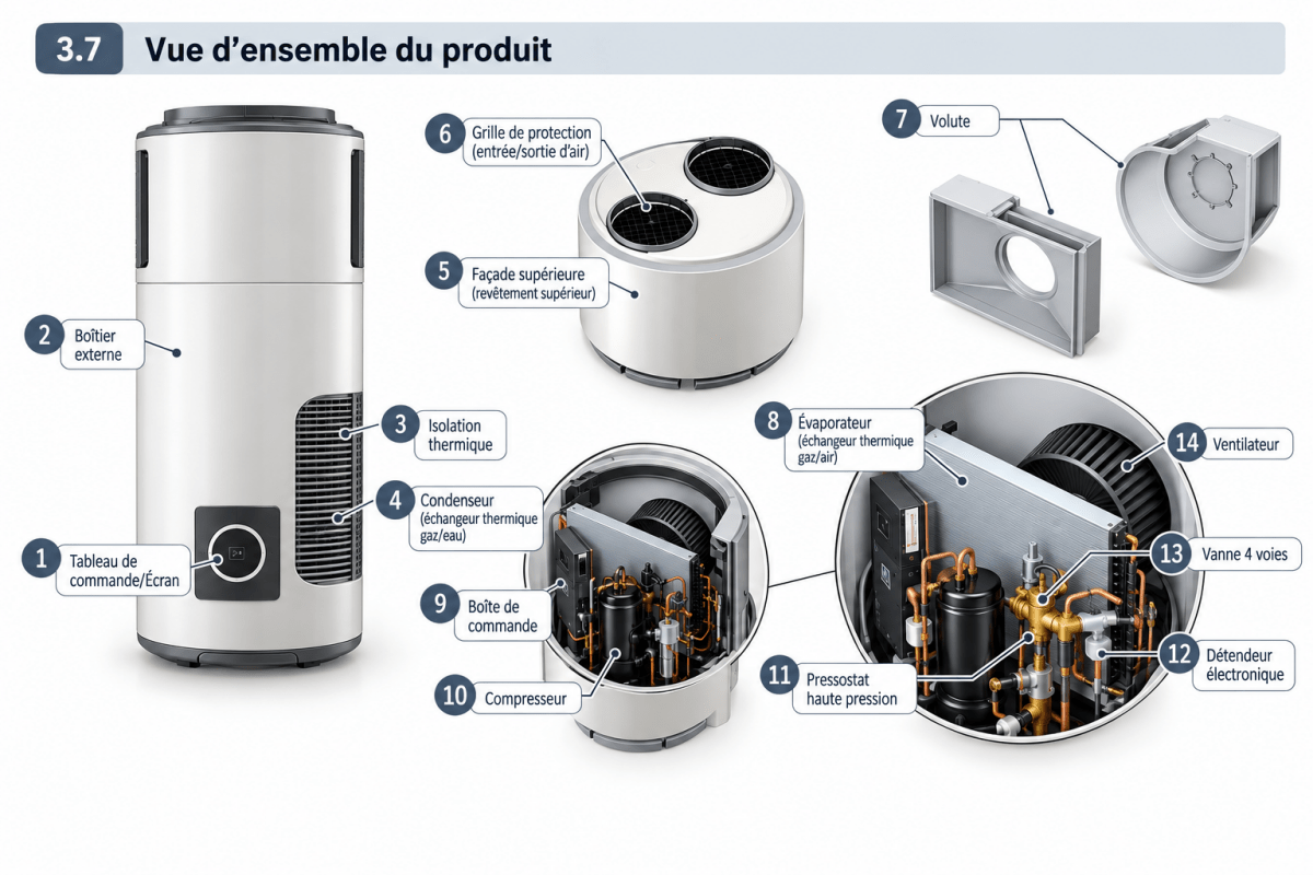 Chauffe-eau thermodynamique mural Bosch Compress 5001 DW W 150 L - 7 724 001 871