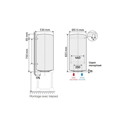 Chaufféo Plus Vertical mural standard 100 L