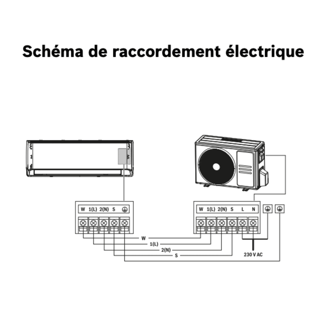 Climatisation Bosch Climate 6000iP 3,5 kW R290 réversible - 7 733 704 027