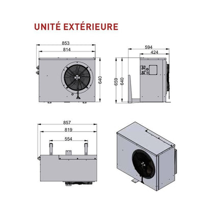 Climatiseur split plafonnier Raccorder sur place Capacté 40 m3