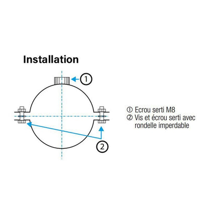 Collier CU galva anti-vibratile ø160 mm