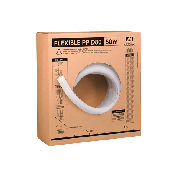 Conduit flexible Renolux Chemilux Condensation D80mm PPtl - 330054 - 10 mètres