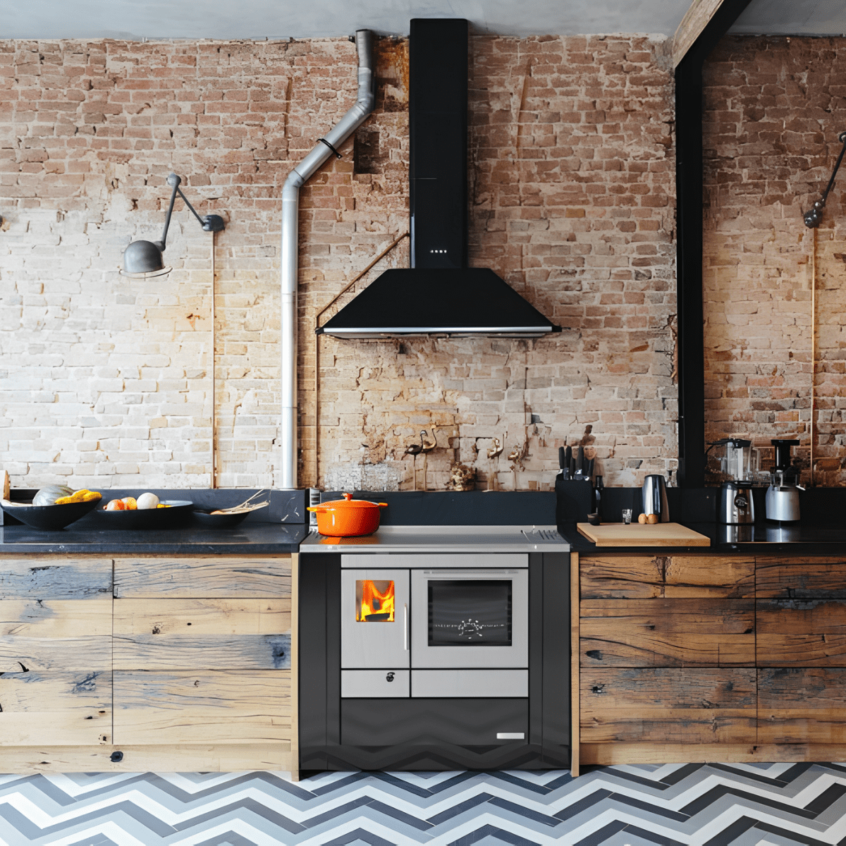 Cuisinière à bois Morvan Cook'R 80 5,2 kW Noir et inox - 526342
